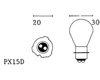 Bild vergr��ern: [Gl�hbirne 12V 25/25W - Sockel: PX 15 D  =>]